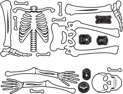 Miniatura 5 de RoomMates RMK4689GM - Calcomanías de pared gigantes de esqueleto de Halloween que brillan en la oscuridad