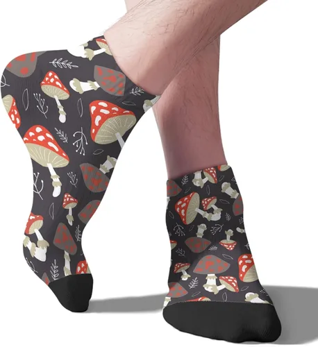 Miniatura 9 de devor Crew Socks Short for Men's Socks Short Socks Trendy Mushrooms Funny Mushrooms Magic Mushrooms Plant Forest Sock