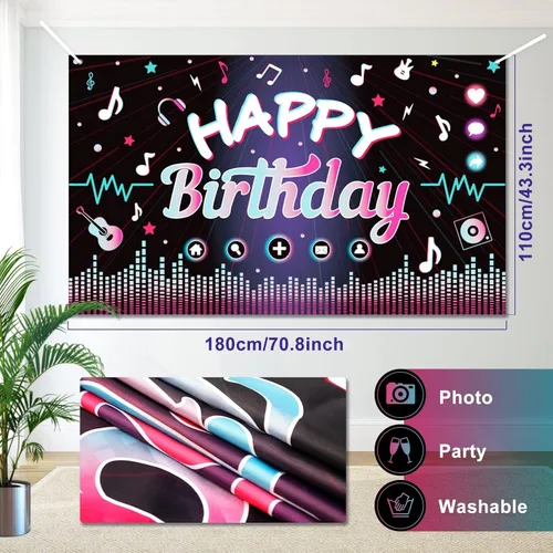 Miniatura 5 de OurWarm 130 piezas de decoraciones de fiesta de cumpleaños de Tik Tok, decoraciones de feliz cumpleaños con música, suministros de fiesta temática