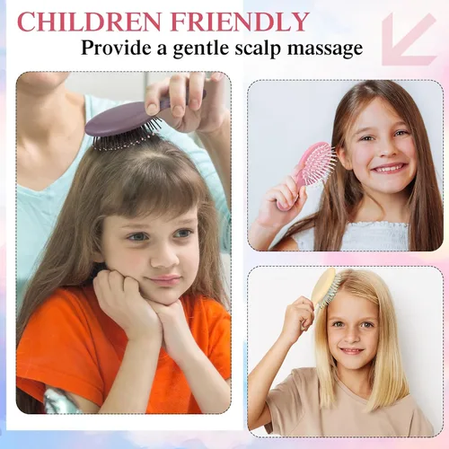 Miniatura 6 de FoldTier 72 piezas de mini cepillos desenredantes para el cabello, cepillo desenredante de viaje a granel, cerdas suaves, cepillo pequeño húmedo