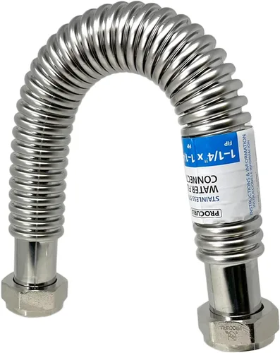 Miniatura 12 de PROCURU Paquete de 1 conector flexible para calentador de agua de acero inoxidable de 3/4 pulgadas FIP x 48 pulgadas (4 pies), certificado seguro