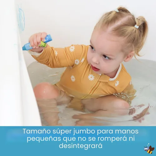 Miniatura 6 de Honeysticks Crayones de baño súper jumbo no tóxicos (paquete de 7) para niños pequeños de 1 a 3 años y niños de 4 a 8 años, crayones de cera