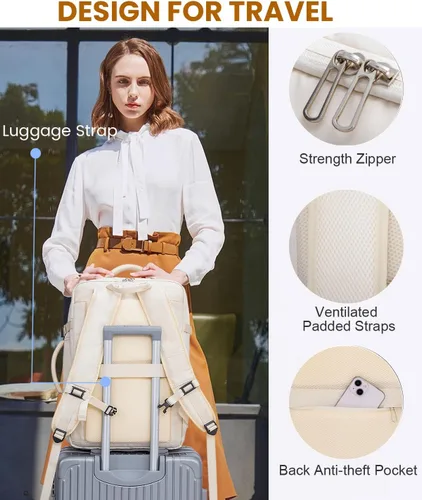 Miniatura 7 de LOVEVOOK Mochila de transporte de viaje, bolsa de viaje grande de 40 L para hombres y mujeres, aprobada para vuelos con 3 cubos de embalaje, maleta