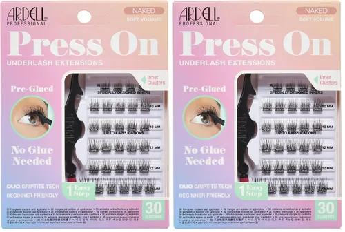 Miniatura 8 de Ardell Naked Press On Lashes - Extensiones de racimos de pestañas pre-pegadas, autoadhesivas, volumen suave, sin necesidad de pegamento