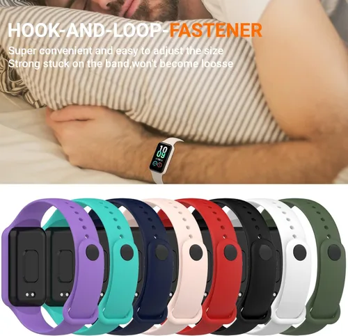 Miniatura 6 de 4PACKS Watch Bands Compatible with Amazfit Band 7 Strap,Silicone Metal Buckle Adjustable Wristband Bracelet Sport Strap for Replacement Negro/verde