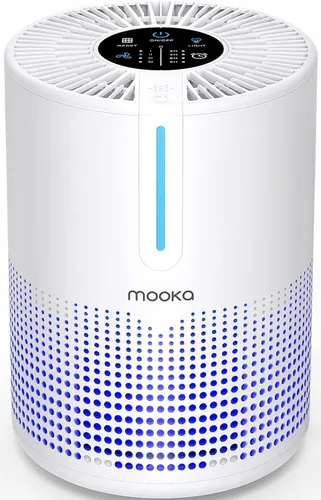 Purificadores de aire para dormitorio y hogar de 430 pies cuadrados, MOOKA filtro HEPA H13 purificador de aire pequeño portátil con cable USB y