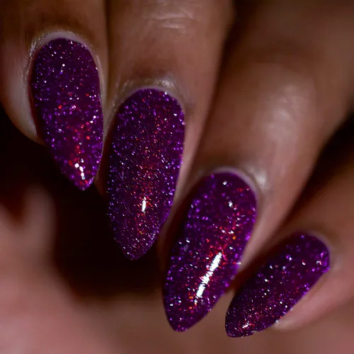 Miniatura 4 de Whats Up Nails - Plumingo Party Flash - Esmalte de uñas reflectante granate con dúocromo iridiscente brillante púrpura brillante barniz de esmalte