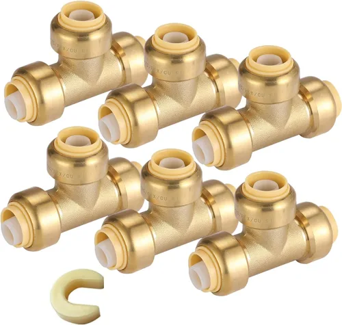 Miniatura 17 de Paquete de 12 acoplamientos rectos Pushfit de 1/2 pulgada, acoplamiento a presión de latón PEX con clip de desconexión, accesorios de plomería a