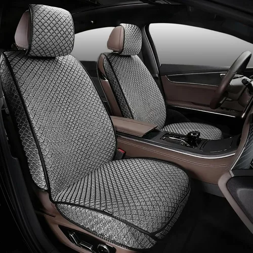 Miniatura 9 de Fundas de asiento de automóvil de cobertura completa, tela transpirable con patrón de diamante 3D de alta calidad, protectores de asiento