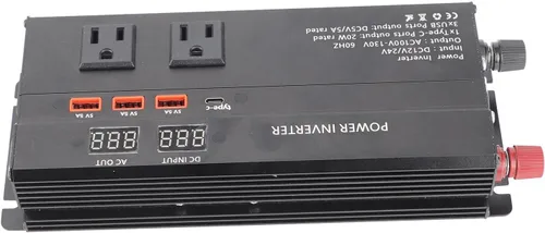Miniatura 7 de para inversor 12v a 110v Gorgeri Metal 6000W DC 12V a AC 110V convertidor de coche USB adaptador de coche con pantalla LCD