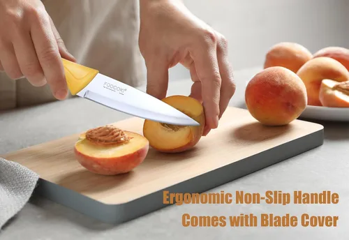 Miniatura 5 de Cuchillo de pelar de 4 pulgadas, juego de 4 cuchillos de pelar de frutas con funda de protección, pequeño cuchillo de pelado y corte afilado