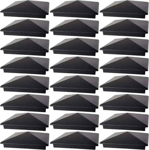 Miniatura 31 de Tapa de aluminio en forma piramidal para postes de madera, color negro (4 unidades)