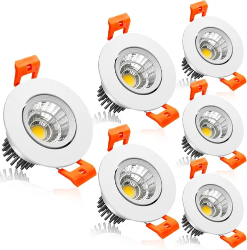 Miniatura 24 de Lámpara LED Downlight de 2 pulgadas, kit de luz de techo regulable de 3 W, luz blanca ultra cálida de 2700 K, luces LED blancas CRI80