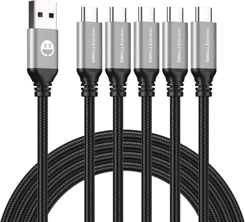 Miniatura 7 de Cable USB Tipo C CarPlay Paquete de 5 de 3 Pies, Cables Trenzados de Cargador de Coche de Carga Rápida USB Tipo A a C para 17/17 Pro/16e/16/15 Pro