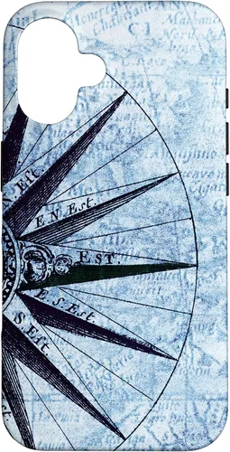 Miniatura 31 de Funda para iPhone 14 Plus con mapas náuticos, estilo vintage, diseño de mapas oceánicos, capitán de barco
