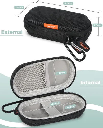 Miniatura 2 de Kardia Mobile - Funda de transporte pequeña ultrarígida para auriculares con cable, monitor de corazón Kardiamobile ECG, 6L/1 L, mini funda portátil