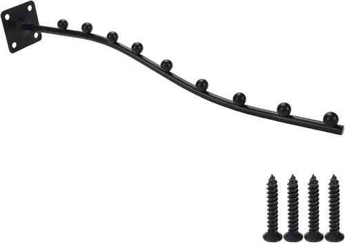 Miniatura 3 de 4 piezas de percha ondulada en cascada para montaje en pared, perchero para ropa, trajes, 9 cuentas, gancho de exhibición de ropa con tornillos