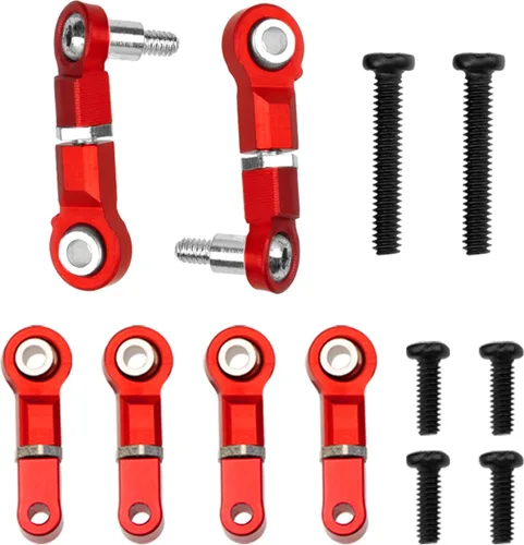 Miniatura 4 de Kit de nudillos de dirección de metal, brazo de suspensión con brazos en A, amortiguadores y neumáticos de varilla de enlace trasero, piezas