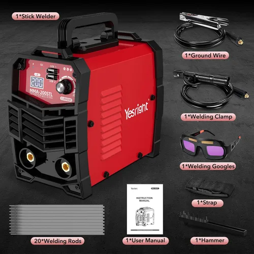 Miniatura 8 de Mini Soldador de Palo, Máquina de Soldadura Portátil de 200A con 20PCS Electrodos y Gafas de Soldadura, Soldador Pequeño de 110V con Inversor IGBT