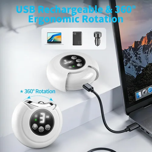 Miniatura 7 de Cortaúñas eléctrico 3 en 1, amoladora automática con luz LED, 3 velocidades recargables de bajo ruido para personas mayores, bebés y adultos