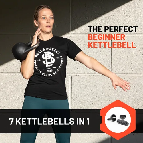 Miniatura 2 de Adjustable Kettlebell 6-12kg [Bells of Steel] Kettle Bell Weight Set, Steel Shell, Internally-Loaded for Full Body Workouts, Competition Standard