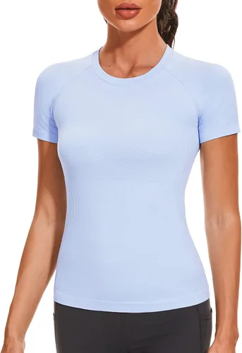 Miniatura 8 de Stelle Camisetas de entrenamiento para mujer, sin costuras, de manga larga, con agujeros para el pulgar para deportes, correr, atléticas, ajustadas