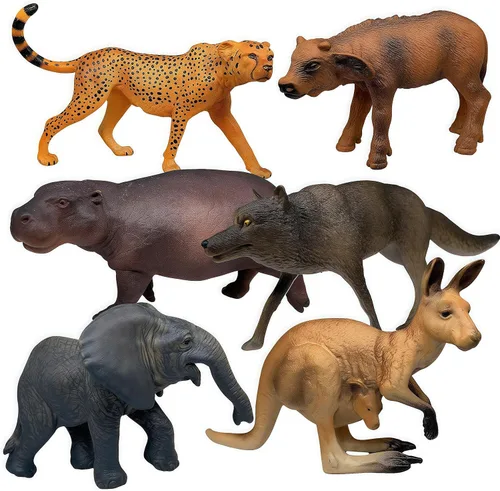 Miniatura 11 de Gemini&Genius Juguetes de animales salvajes, ciervos, bisontes, figuras de oso, figuras de acción realistas de vida silvestre, animales