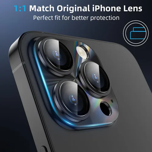 Miniatura 5 de YWXTW Protector de lente de cámara para iPhone 15 Pro Max/iPhone 15 Pro, [gradiente láser de litografía] [fortalecimiento 5X] Protector de pantalla