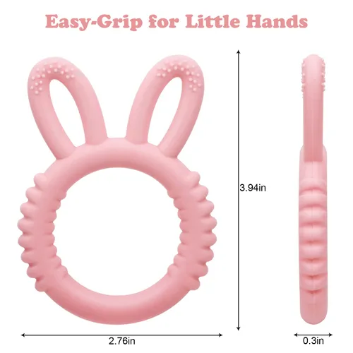 Miniatura 5 de MISSLILI Mordedores de silicona para bebés, juguetes de dentición para aliviar el masaje y las encías doloridas para bebés de 3 a 12 meses, sin BPA