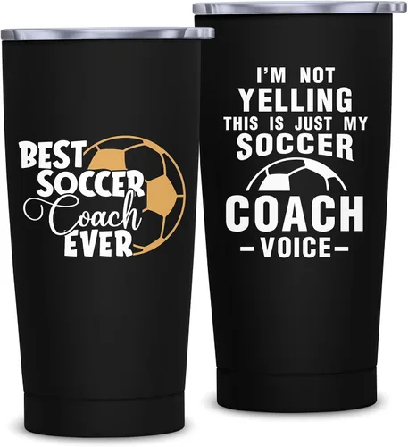 Miniatura 8 de Regalos de entrenador de fútbol para hombres y mujeres – El mejor entrenador de fútbol – Vaso de apreciación de entrenador, aislamiento de 20 onzas