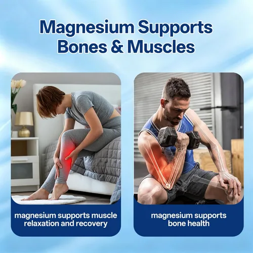 Miniatura 5 de Complejo de magnesio 8 en 1 de 1000 mg para mujeres y hombres - Suplemento de magnesio altamente absorbible que apoya la relajación muscular