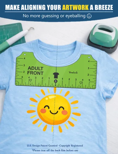 Miniatura 2 de Vowlove Guía de Regla de Camiseta para Alineación de Vinilo: Regla de Camiseta para Centrar Diseño, Herramientas de Medición de Camisetas, 02 Verde