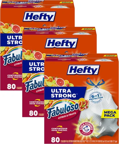 Miniatura 12 de Hefty Bolsas de basura ultra fuertes de 13 galones, bolsas de basura altas para cocina tamaño 13 galones, resisten fugas, perforaciones y desgarros