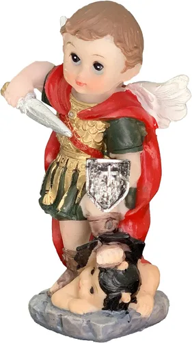 Miniatura 2 de > San Miguel Arcangel/Estatua San Miguel Cara de Bebé Figura Religiosa 3.5" Alto>