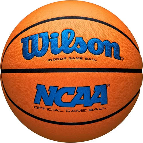 Miniatura 23 de Wilson NCAA Evo NXT Balones de Baloncesto Oficiales para Juegos en Interiores - Tamaños 6 y 7 Negro/Naranja