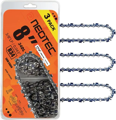 Miniatura 26 de NEOTEC DeWalt - Cadena de sierra de poste de 8 pulgadas, 3/8 pulgadas, paso LP de .043 pulgadas, calibre 34 eslabones de transmisión para DeWalt 20V