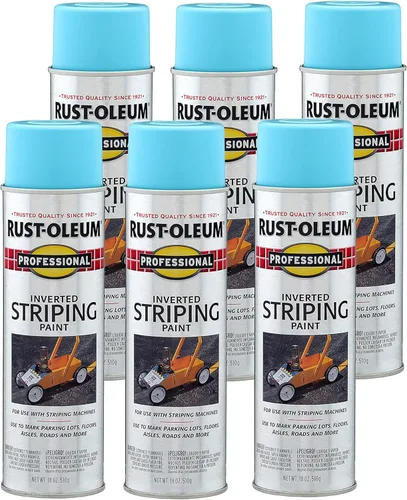 Miniatura 7 de Rust-Oleum P2548849-6PK Pintura en aerosol profesional para pintar rayas invertidas, 18 onzas, amarillo de tráfico, paquete de 6