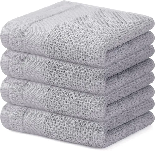 Miniatura 29 de Homaxy Paños de cocina 100% algodón, paquete de 8 – 12 x 12 pulgadas, tejido de gofre, muy suaves y absorbentes, paños de cocina de secado rápido