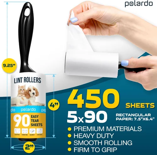 Miniatura 2 de Rodillos de pelusa para pelo de mascotas, pegajosos, removedor de pelusa para sofá, ropa, muebles y alfombra. Removedor de pelo de perro y gato