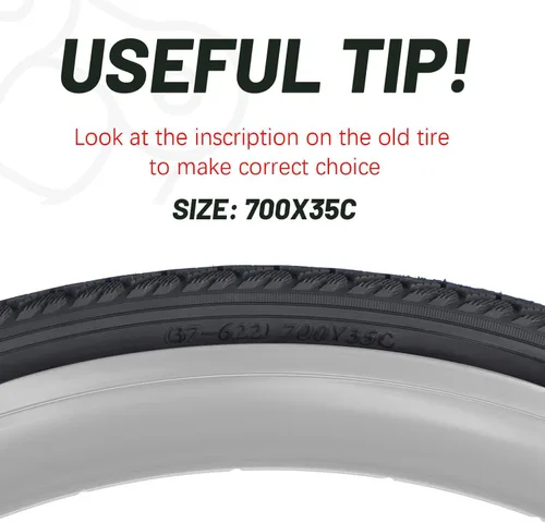 Miniatura 2 de BWSHLF 700x23/25/28/35c Road Bike Tire, Folding Bead Replacement Cycling Bicycle Tires Black Durable 2 Pack 700x35C/Negro