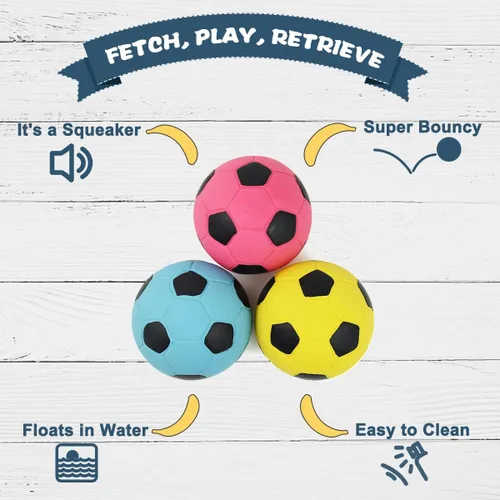 Miniatura 4 de Pelota chirriante para perros, juguetes chirriantes de goma de látex suave para perros pequeños, cachorros, lindos juguetes chirriantes para jugar a