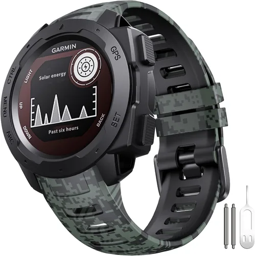 Miniatura 35 de NotoCity Correa de repuesto para Garmin Instinct, correa de repuesto de silicona suave, solo compatible con Instinct Sports GPS Smart Watch
