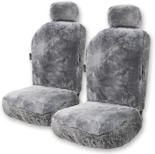 Miniatura 17 de ZONETECH Fundas de Asiento de Piel de Oveja Peludas Fundas de Asiento de Coche de Lana Merino Australiana Negra Accesorios de Auto de Piel Esponjosa