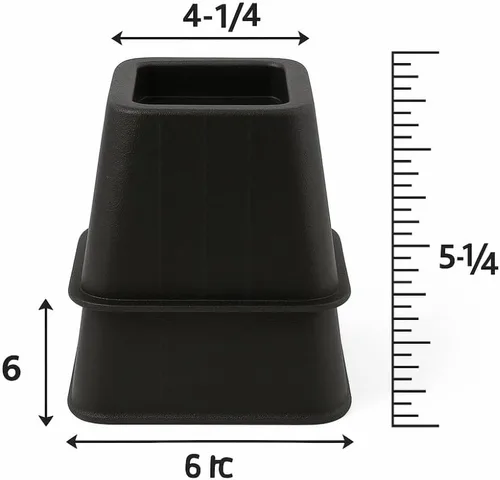Miniatura 5 de SKYREN Elevadores de cama, plástico resistente de 6 pulgadas, negro, paquete de 4, para camas, sofás y mesas