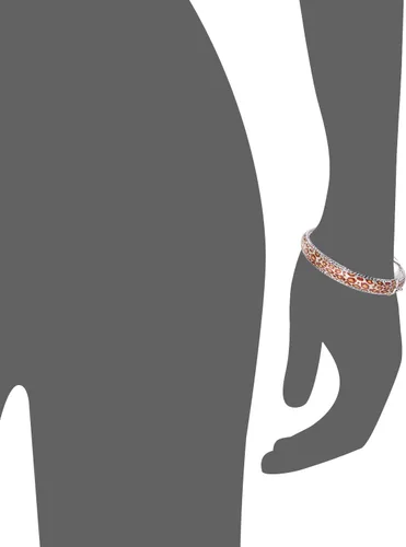 Miniatura 3 de Gold & Honey 1995 G&H Pulsera de plata de ley y esmalte con bisagra con estampado de leopardo y diseños de corte de diamante, Plata de ley Plata
