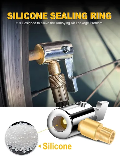 Miniatura 4 de EVOULTES Paquete de 2 Portabrocas de Aire con Bloqueo y Adaptador de Manguera para Inflador de Neumáticos, Portabrocas de Neumático de Metal