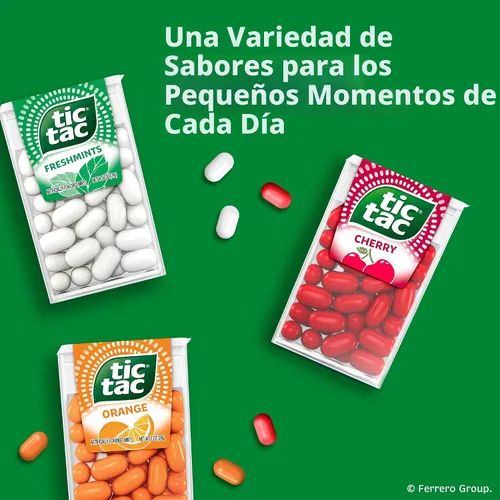 Miniatura 8 de Tic Tac Paquete Variedades Mega Caja, Paquete a Granel de 27 Paquetes, Cereza, Mentas Frescas, Naranja, Refrescantes Mentas Afrutadas, Caja Clásica