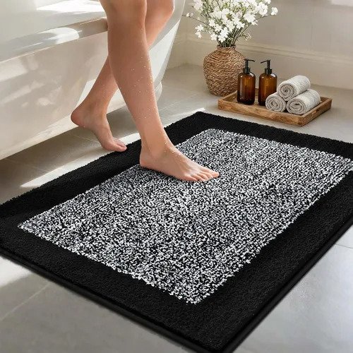 Miniatura 44 de Alfombras de baño de 17 x 24 pulgadas, antideslizantes, lavables, color gris, para bañera, tapete de baño para baño, tapete suave y absorbente