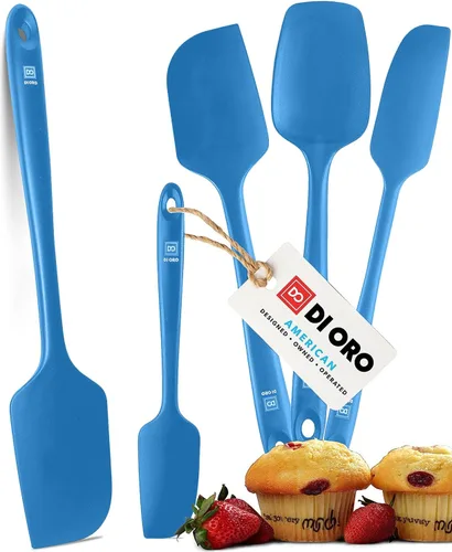 Miniatura 10 de DI ORO Juego de espátulas de silicona – Espátulas de cocina de goma para hornear, cocinar y mezclar – Resistente al calor a 600 °F y libre de BPA