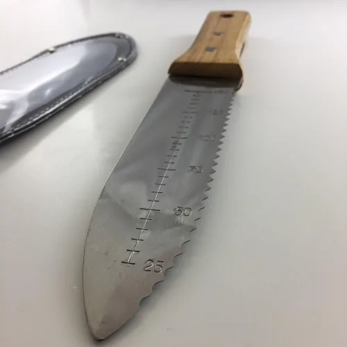 Miniatura 3 de Bonsai Outlet Tinyroots - Cuchillo Hori Hori para jardinería, herramientas de jardín multiusos utilizadas para excavar, cortar y deshierbar, acero